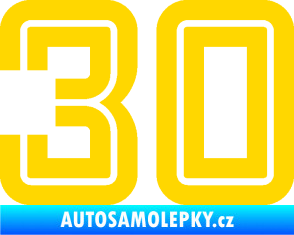 Samolepka Startovní číslo 30 typ 7 jasně žlutá