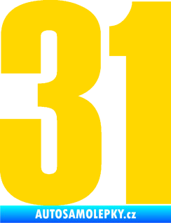 Samolepka Startovní číslo 31 typ 2     jasně žlutá