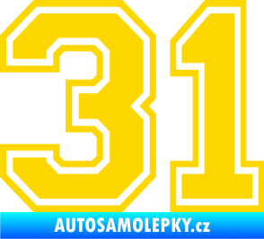 Samolepka Startovní číslo 31 typ 4 jasně žlutá