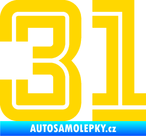 Samolepka Startovní číslo 31 typ 7 jasně žlutá