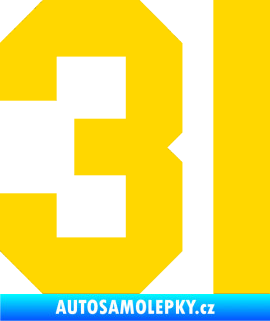 Samolepka Startovní číslo 31 jasně žlutá