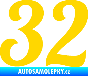 Samolepka Startovní číslo 32 typ 3 jasně žlutá