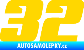 Samolepka Startovní číslo 32 typ 6 jasně žlutá