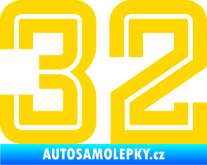 Samolepka Startovní číslo 32 typ 7 jasně žlutá
