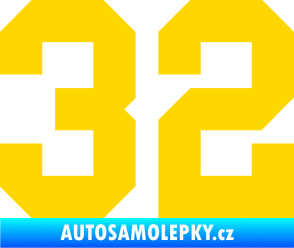 Samolepka Startovní číslo 32 jasně žlutá