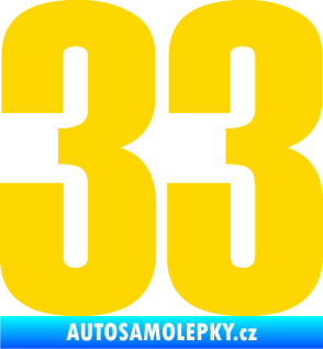 Samolepka Startovní číslo 33 typ 2      jasně žlutá