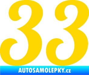 Samolepka Startovní číslo 33 typ 3 jasně žlutá