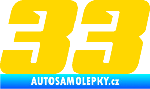 Samolepka Startovní číslo 33 typ 6 jasně žlutá