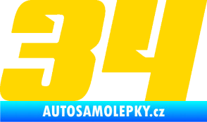 Samolepka Startovní číslo 34 typ 6 jasně žlutá