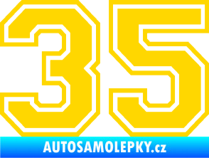Samolepka Startovní číslo 35 typ 4 jasně žlutá