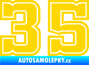 Samolepka Startovní číslo 35 typ 5 jasně žlutá
