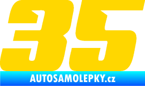 Samolepka Startovní číslo 35 typ 6 jasně žlutá
