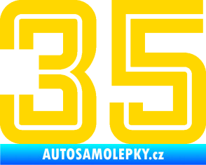 Samolepka Startovní číslo 35 typ 7 jasně žlutá