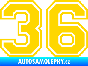Samolepka Startovní číslo 36 typ 4 jasně žlutá