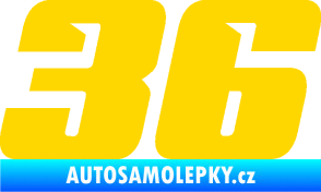 Samolepka Startovní číslo 36 typ 6 jasně žlutá