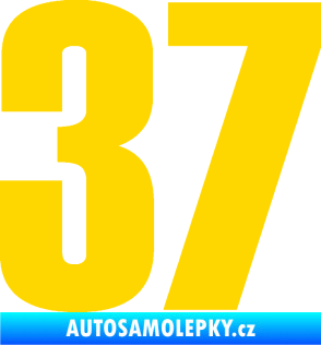 Samolepka Startovní číslo 37 typ 2    jasně žlutá