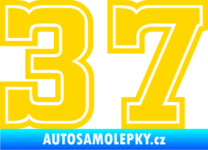 Samolepka Startovní číslo 37 typ 5 jasně žlutá