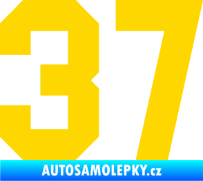Samolepka Startovní číslo 37 jasně žlutá