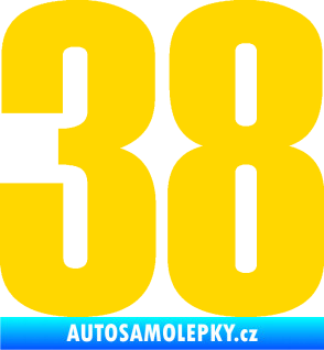 Samolepka Startovní číslo 38 typ 2     jasně žlutá
