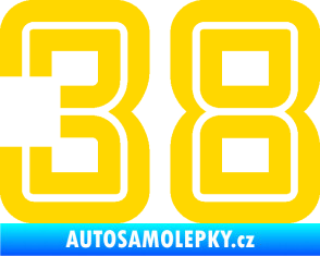 Samolepka Startovní číslo 38 typ 7 jasně žlutá