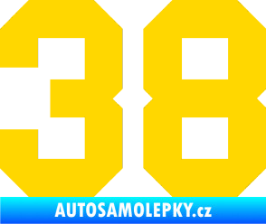 Samolepka Startovní číslo 38 jasně žlutá