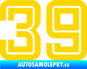 Samolepka Startovní číslo 39 typ 7 jasně žlutá