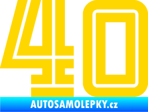 Samolepka Startovní číslo 40 typ 7 jasně žlutá