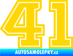 Samolepka Startovní číslo 41 typ 5 jasně žlutá