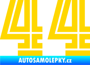 Samolepka Startovní číslo 44 typ 7 jasně žlutá