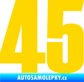 Samolepka Startovní číslo 45 typ 2      jasně žlutá