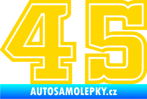 Samolepka Startovní číslo 45 typ 5 jasně žlutá