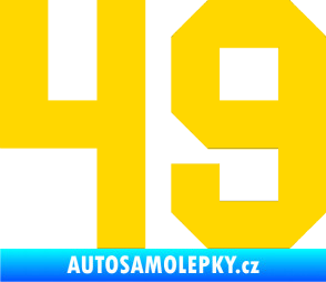 Samolepka Startovní číslo 49 jasně žlutá