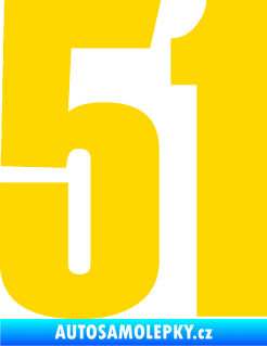 Samolepka Startovní číslo 51 typ 2 jasně žlutá
