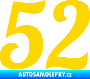 Samolepka Startovní číslo 52 typ 3 jasně žlutá