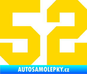 Samolepka Startovní číslo 52 jasně žlutá