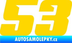 Samolepka Startovní číslo 53 typ 6 jasně žlutá