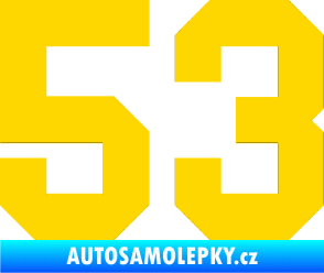 Samolepka Startovní číslo 53 jasně žlutá