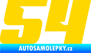 Samolepka Startovní číslo 54 typ 6 jasně žlutá