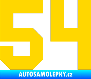 Samolepka Startovní číslo 54 jasně žlutá