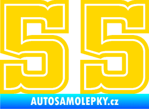 Samolepka Startovní číslo 55 typ 5 jasně žlutá