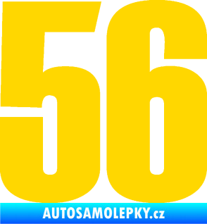 Samolepka Startovní číslo 56 typ 2   jasně žlutá