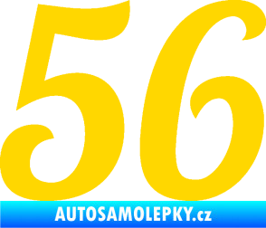 Samolepka Startovní číslo 56 typ 3 jasně žlutá