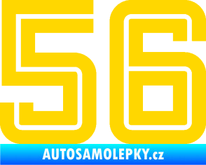 Samolepka Startovní číslo 56 typ 7 jasně žlutá