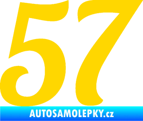 Samolepka Startovní číslo 57 typ 3 jasně žlutá
