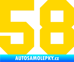 Samolepka Startovní číslo 58 jasně žlutá