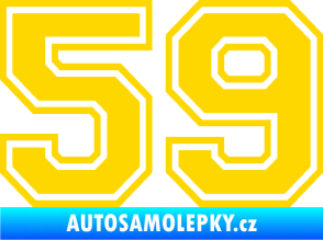 Samolepka Startovní číslo 59 typ 4 jasně žlutá