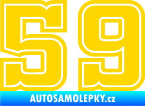 Samolepka Startovní číslo 59 typ 5 jasně žlutá