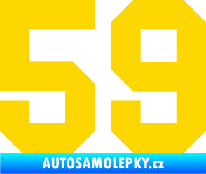 Samolepka Startovní číslo 59 jasně žlutá