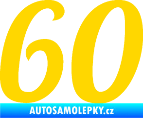 Samolepka Startovní číslo 60 typ 3 jasně žlutá