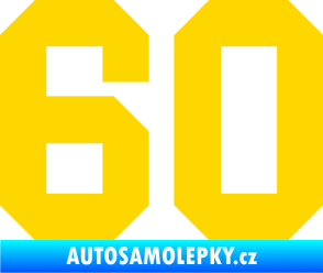 Samolepka Startovní číslo 60 jasně žlutá